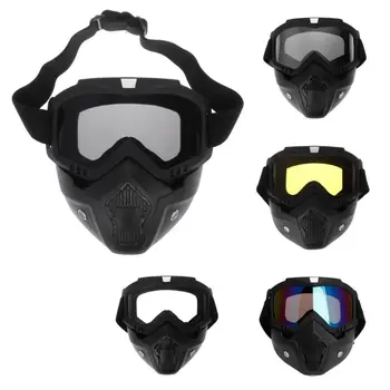 

Motocross Goggles Dust Mask Face Glasses With Detachable Motorcycle Glasses New