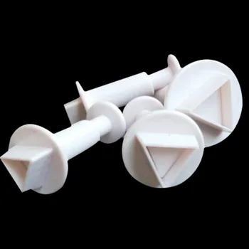 

4 PCS/Set Triangle Plunger Cookies Cutter Cake Decorating plastic Tools Biscuit Mold Candy Moulds baking accessories