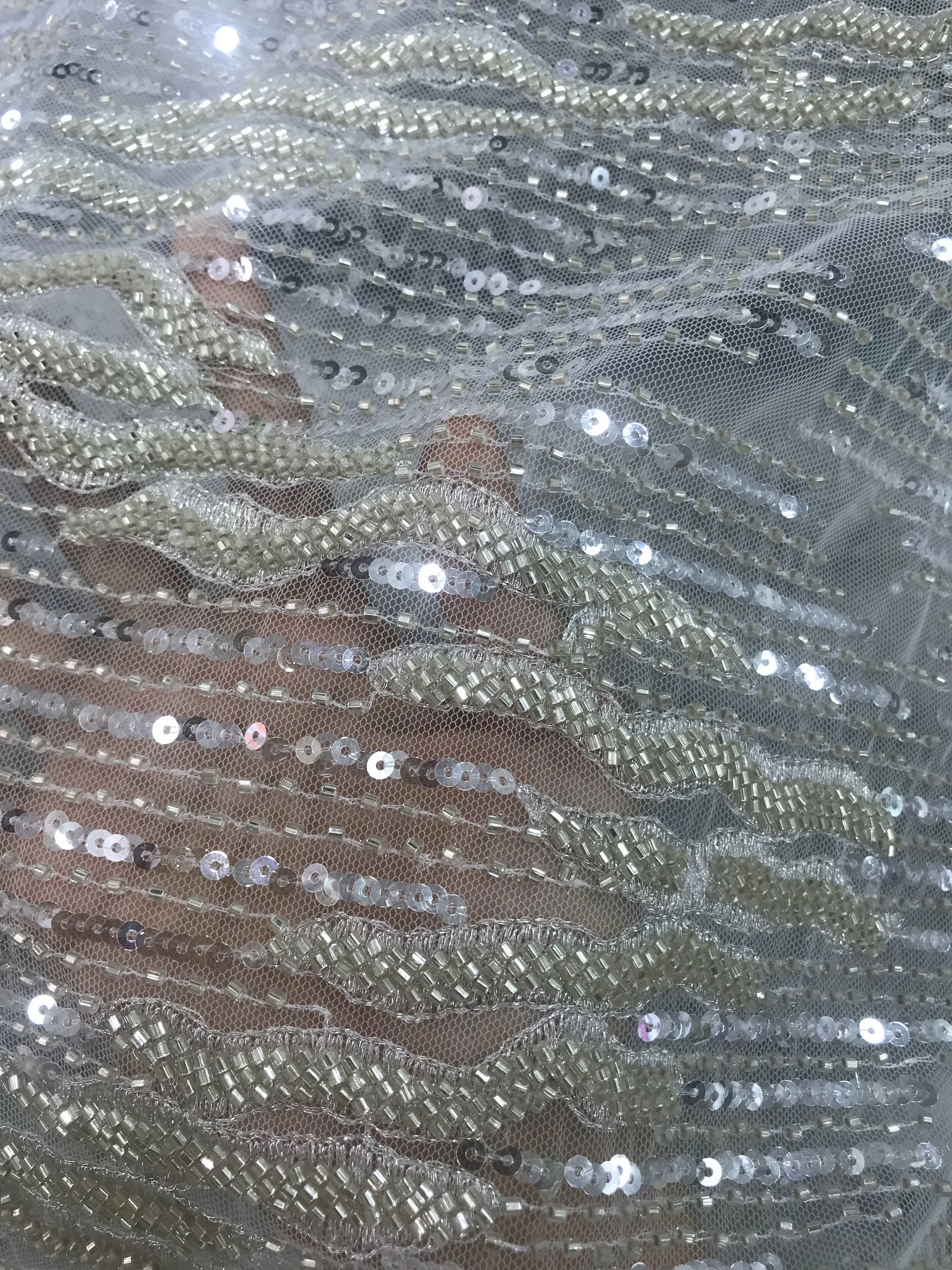 

Тяжелые бусины торжественное платье кружевной ткани S-108885 вышитая кружевная ткань с самым лучшим качеством