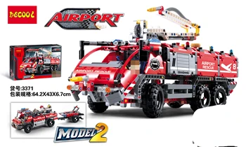 

Airport Rescue Vehicle DECOOL TECHNIC compatible lepinlys City 42068 Firefighter Building Blocks bricks toys for children 3371
