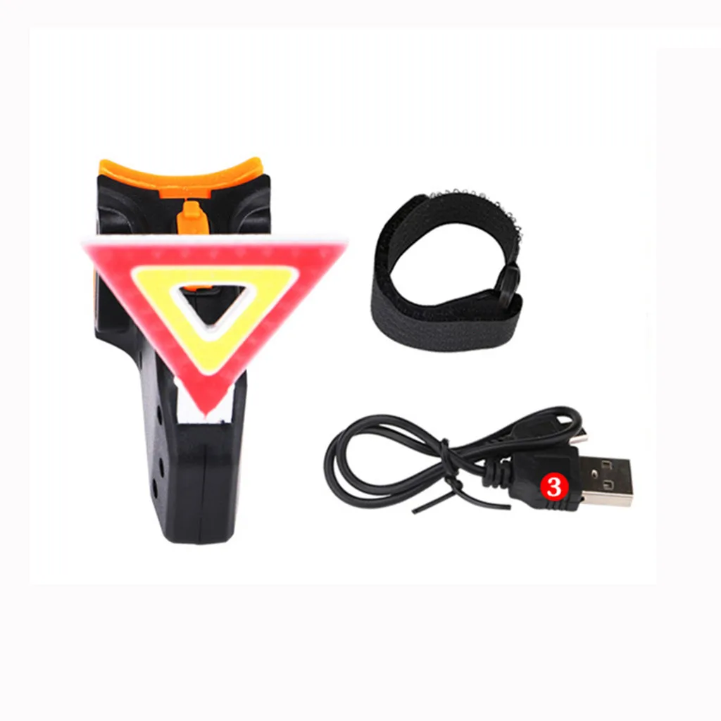 Bike Light For Bicycle Waterproof Bicycle Triangle Turn Signals Usb Rechargeable Tail Bicycle Lighting Bicycle Accessories