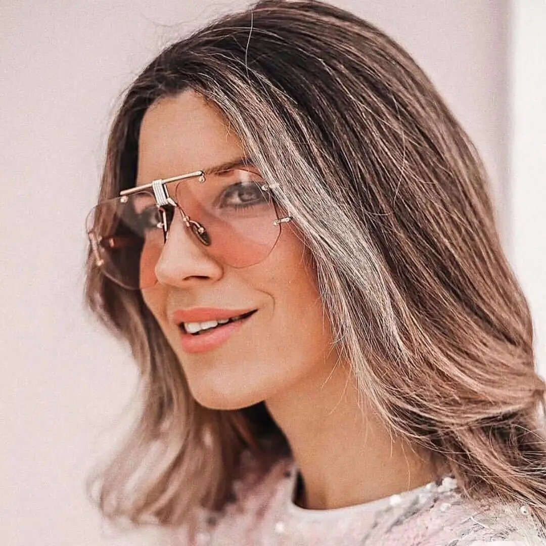 Rimless One Piece Mirror Sunglasses For Women And Men Fashion Oversize Brand Driving Sun Glasses Female Black Shield Eyewear FML