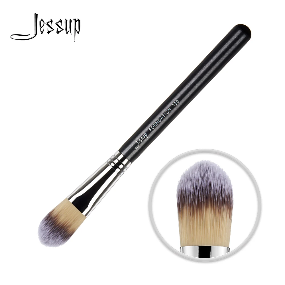 

Jessup Face Single Makeup Brush Foundation 1Pcs High Quality Black-Silver Synthetic Hair Dropshipping Cosmetic Tool 190