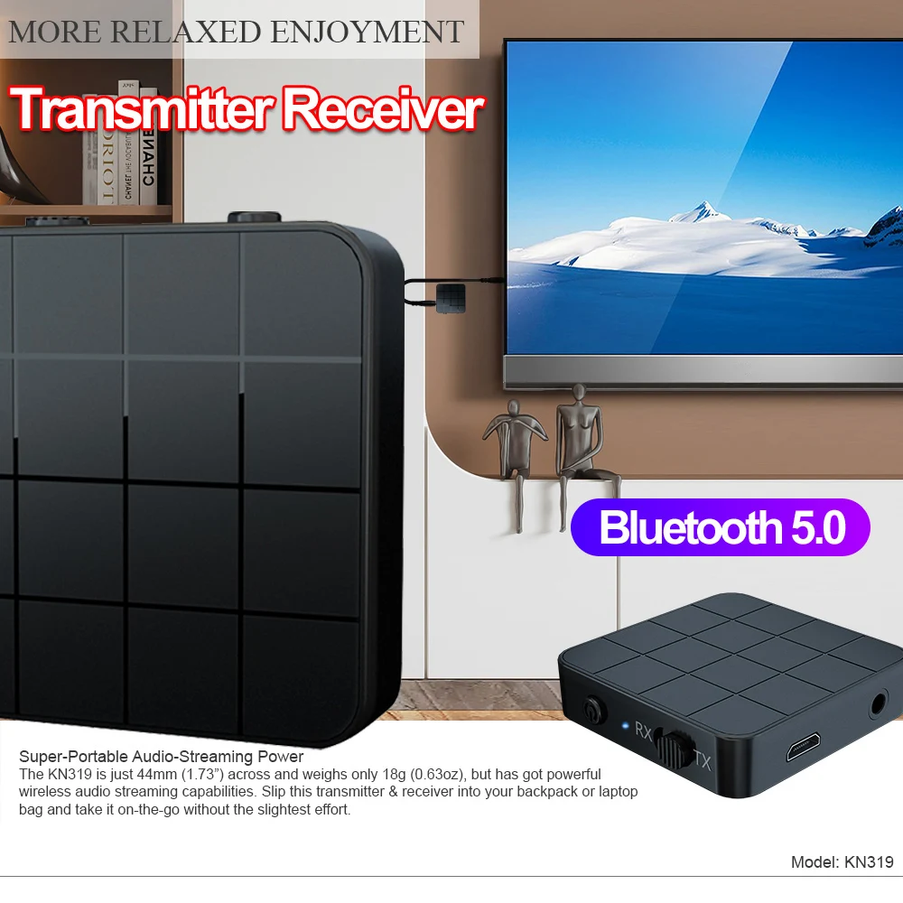 Модный популярный 2 в 1 AUX Bluetooth 5,0 аудио передатчик приемник 3,5 мм беспроводной адаптер для ТВ Автомобильные колонки
