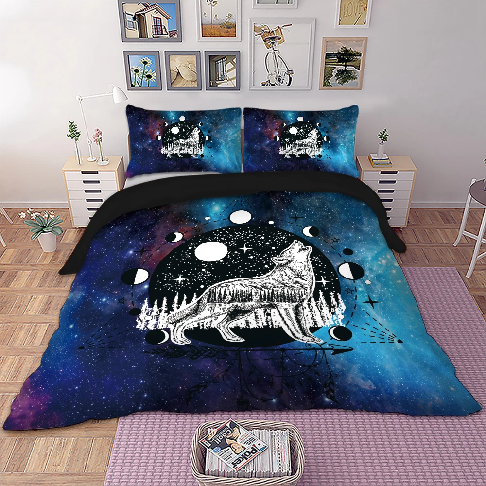 

Wolf Constellation Bedding set 3D Animal Duvet Cover Pillowcases Twin Full Queen King Size bed set home Textiles