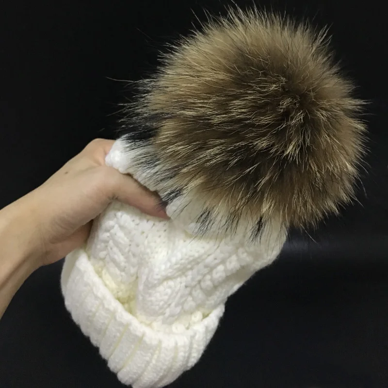 Skullies Beanies зимняя женская шапка теплая шапка Модная брендовая вязаная теплая шапка 18 см меховая шапка с помпоном модные шапки для отдыха