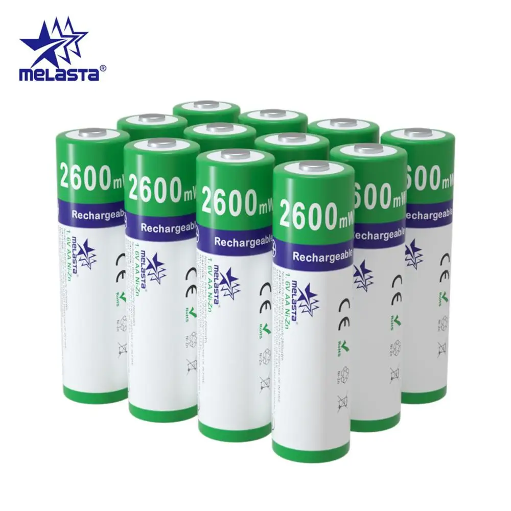 AA 1,6 V 2600 mwh 12 шт перезаряжаемая батарея 2A Ni-Zn аккумуляторы для игрушек MP3 камера часы - Цвет: 12pcs