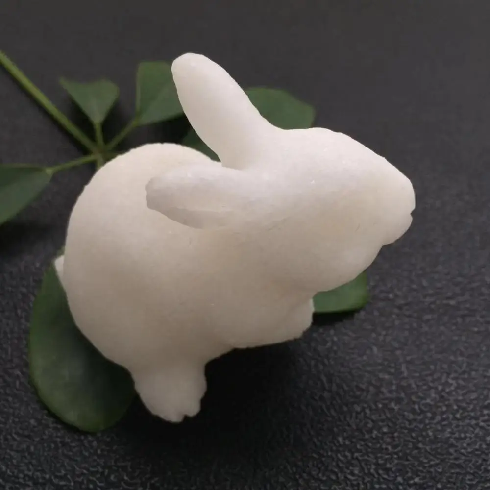 High Quality& Beautiful Natural Hand Carved Crystal White Rabbit For Present Or Collection ZY