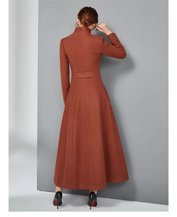 Casaco Feminino,, женское, плюс размер, осень, зима, Cassic, простое, шерстяное, макси, длинное пальто, женский халат, верхняя одежда, Manteau Femme