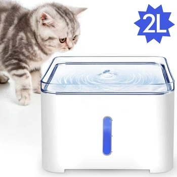 

2L Automatic Pet Cat Water Fountain with LED Electric USB Dog Mute Drinker Feeder Bowl Pet Drinking Fountain Dog Water Dispenser