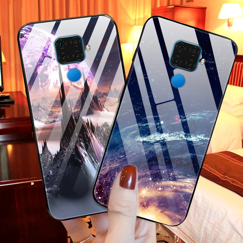 Для huawei mate 30 Lite чехол закаленного стекла Космический Чехол для телефона чехол для mate 30 Lite силиконовая бампер чехол для huawei mate30 Lite