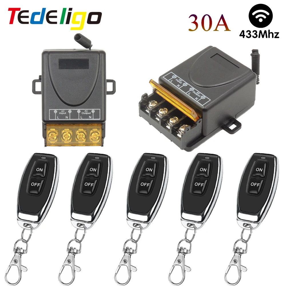 Draadloze Afstandsbediening Schakelaar 110v 220v 230v 433MHz 30a licht