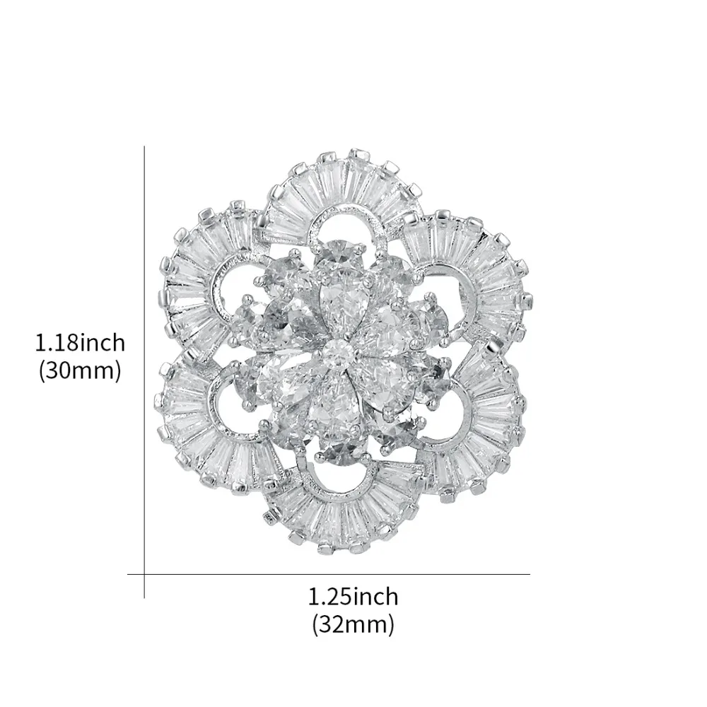 Baiduqiandu Искрящийся фианит CZ Хрустальный цветок броши булавка леди CZ ювелирные изделия