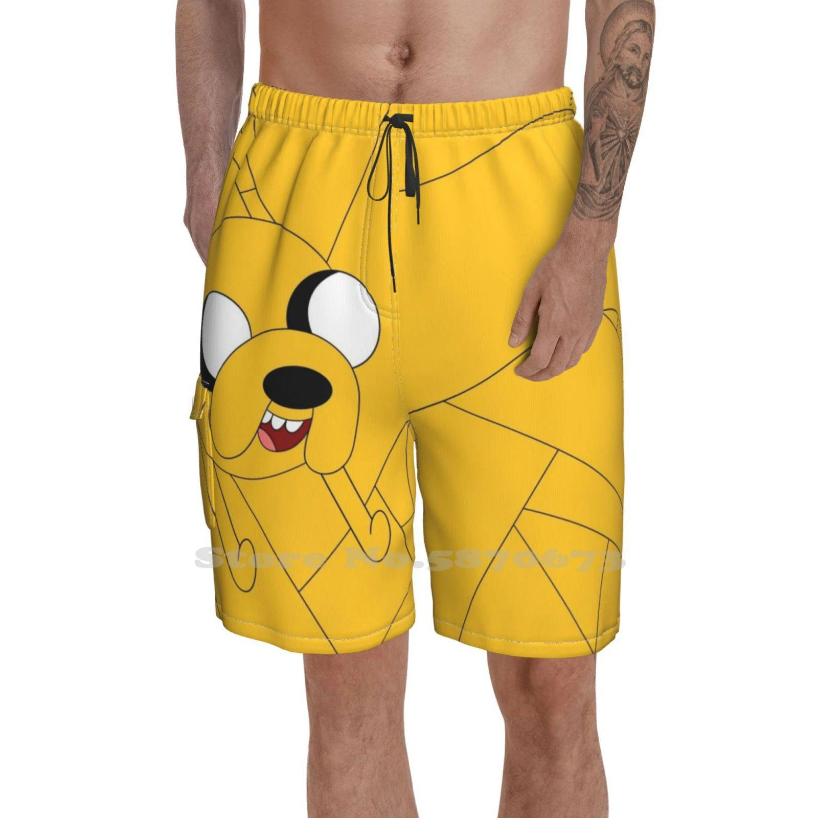 Benty pantalones cortos para hombre, Shorts de entrenamiento para gimnasio, tiempo de aventura, tiempo de aventura, Jake, el perro, tiempo de aventura, perro, dibujos animados|Pantalones cortos de surf| - AliExpress