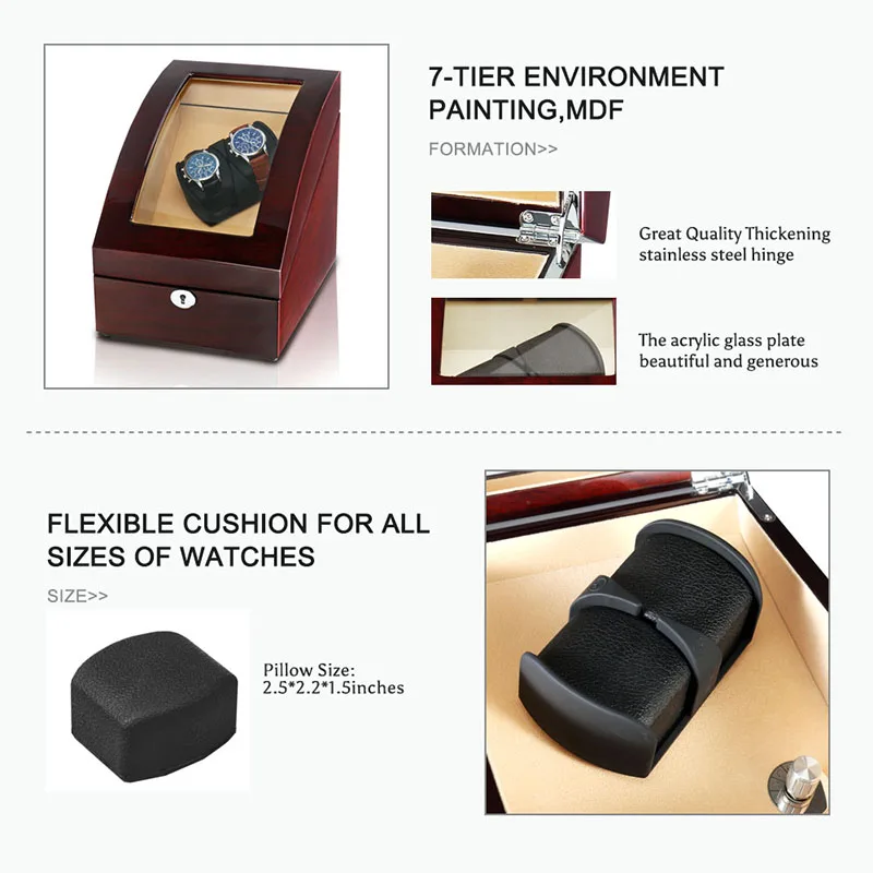 Часы Winder Box чехол для хранения шейкер дисплей автоматический деревянный один мотор 5 Слот Часы Winder вращение Органайзер держатель пианино
