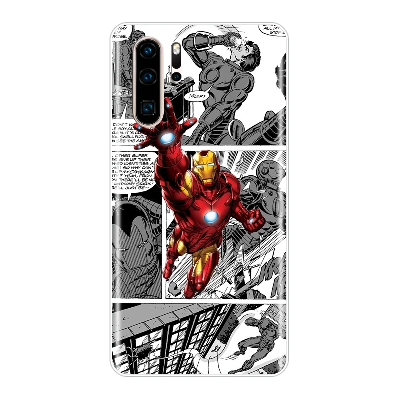 Мягкий силиконовый чехол из ТПУ для телефона huawei P30 Lite Pro P20 Lite Marvel задняя крышка для huawei P Smart Z P Smart Plus