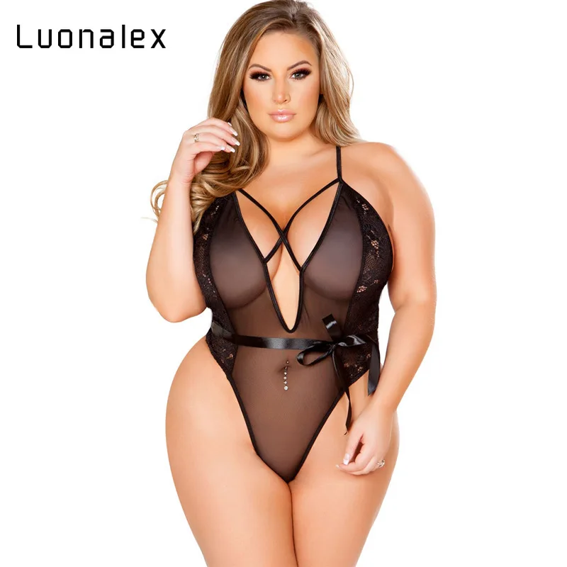 Женское кружевное черное нижнее белье, большие размеры 4xl 5xl 6xl, женское сексуальное нижнее белье, интимные костюмы, сексуальное Эротическое белье - Цвет: 04-Negro