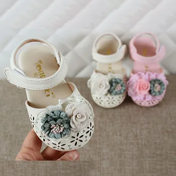 

Summer newborn baby toddler pink sandals for girls flower kids party and wedding princess dress shoes new