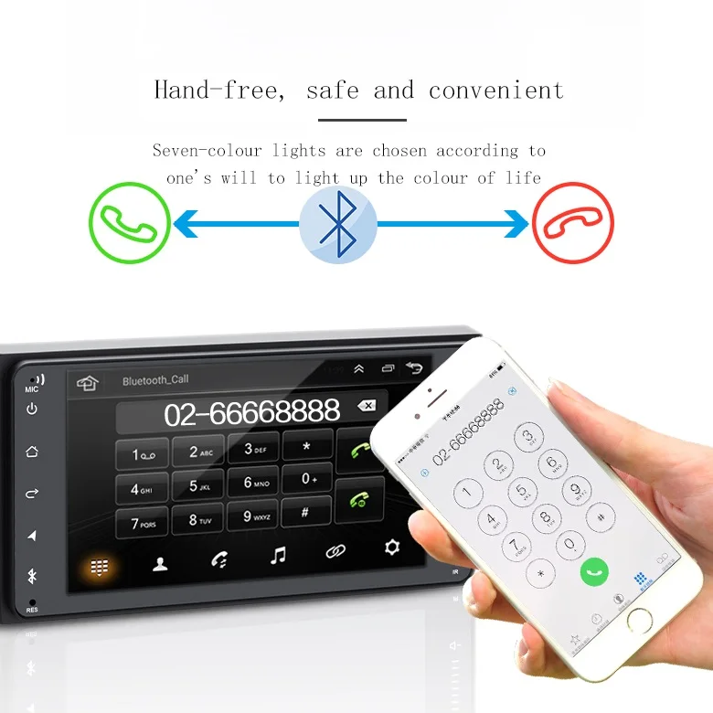 Универсальный Android 7 дюймов 2Din автомобильное радио с зеркальной связью Bluetooth USBGPS видео плеер