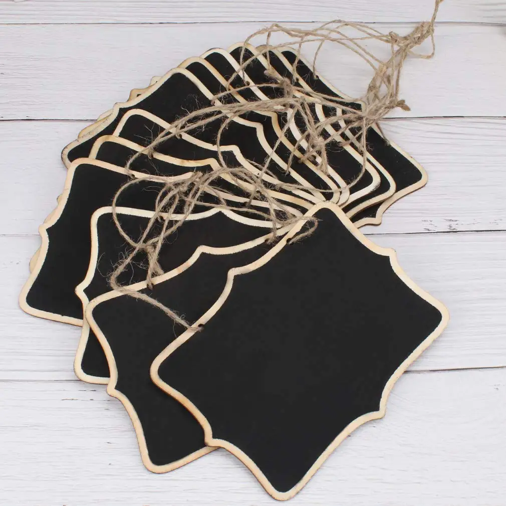 

10 Pcs Small Chalkboard Signs, Taomoder Chalkboard Markers Chalkboard Labels Hanging Chalkboard DIY Sign Message Board