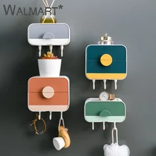 Aliexpress - Plastic Double Layer Soap Box Traceless Adsorption Wall-Mounted Soap Shelf with Drain Function Home Bathroom Waterproof Storage