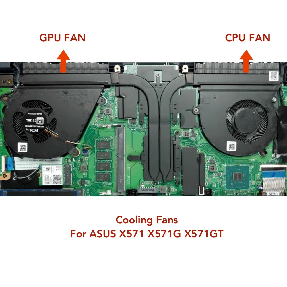Ventiladores de Refrigeração para Asus Computador Vivobook X571gt Rx571gt Fx571gt Nx571gt K571 F571g F571gd gt Themal Vga Ventilador Cooler Cpu Gpu X571g - Imagem 6