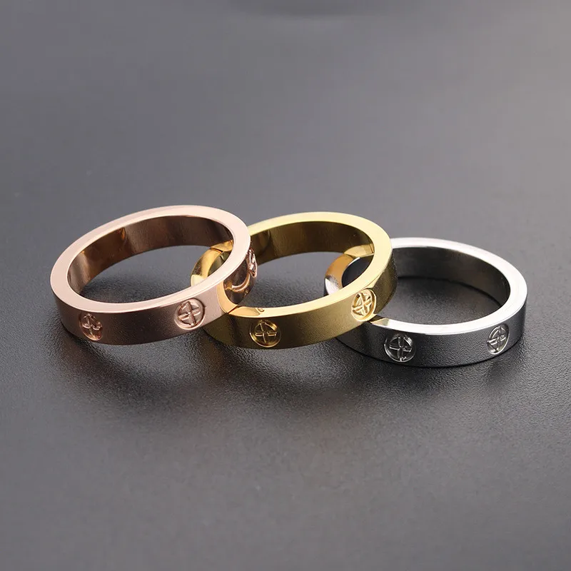Модное кольцо с крестиком, цирконием, титановой сталью, мужские аксессуары, розовое золото, кристалл, свадебное кольцо из нержавеющей стали, женское ювелирное изделие