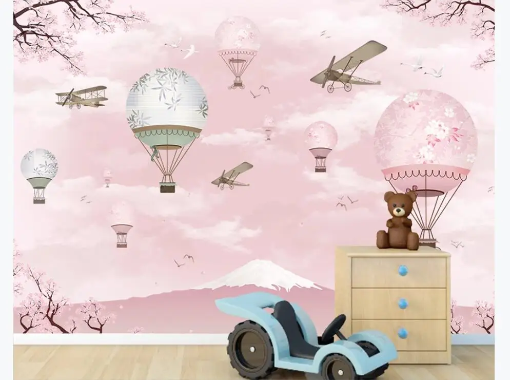Пользовательские обои скандинавские ручной росписью мультфильм пейзаж фон декоративная картина на стену водонепроницаемый материал - Color: Light Khaki