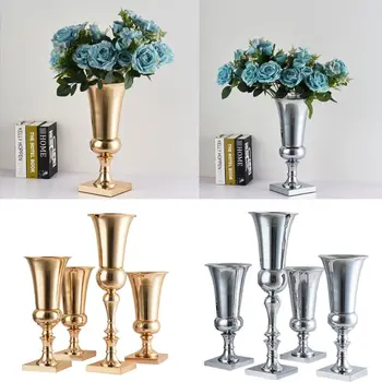 

Large Luxury Stunning Silver Iron Luxury Flower Vase Urn Wedding Table Centrepiece J78C
