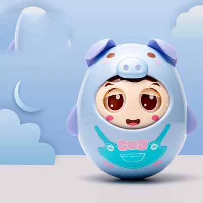 Новые детские погремушки, мигание глаз, свиная кукла, неваляшка, Roly-poly, силиконовая игрушка для прорезывания зубов, веселье для новорожденных, подарок, Детская обучающая головоломка, игрушки