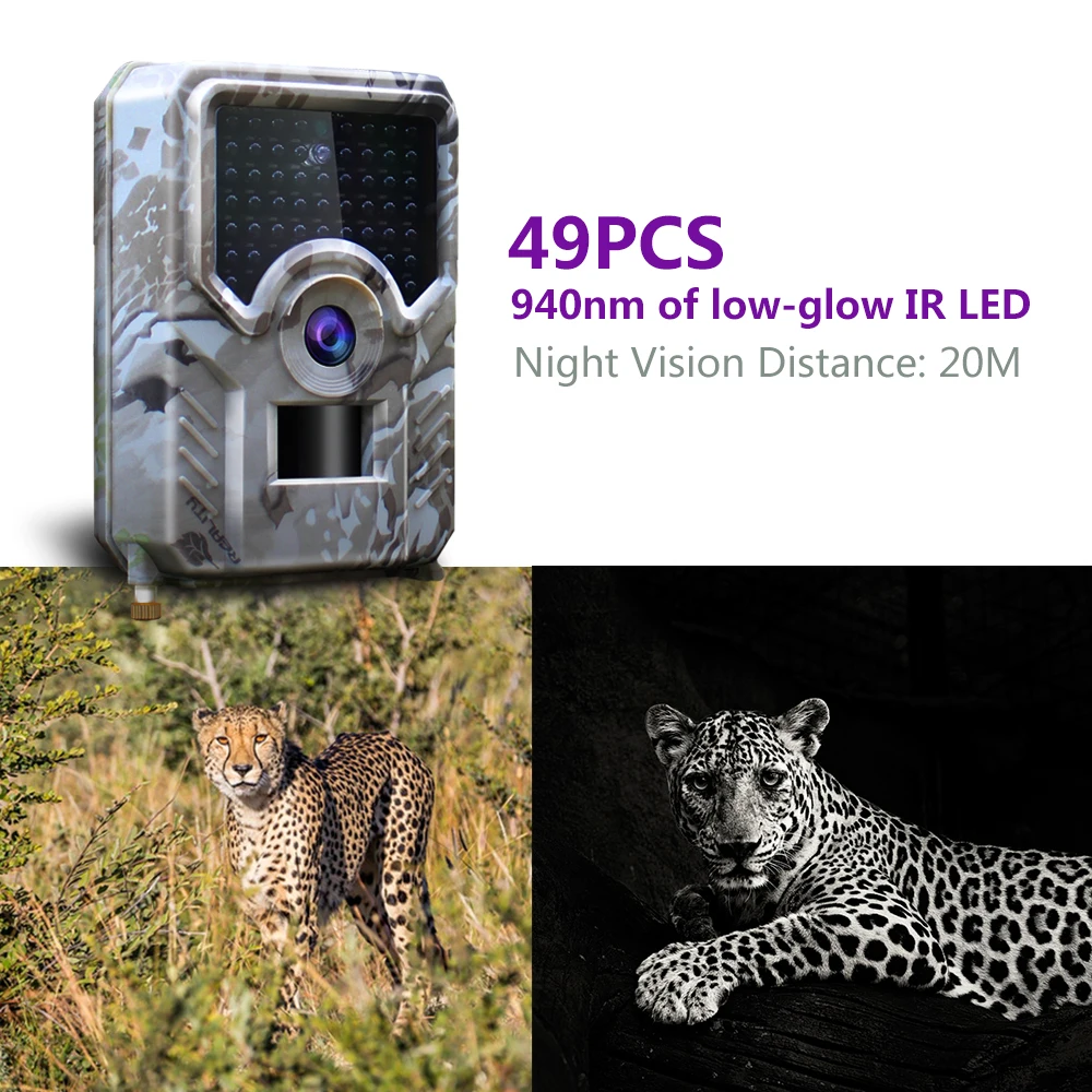 Камера для охоты 12MP 1080 P, водонепроницаемая камера для охоты, для дикой природы, для улицы, ночное видение, фото камеры для ловушек, видео PR200