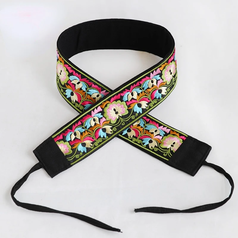 Cinturones anchos florales bordados para mujer, disfraces étnicos decorativos con vestidos, corsé para mujer, cinturilla delgada que combina con todo| - AliExpress