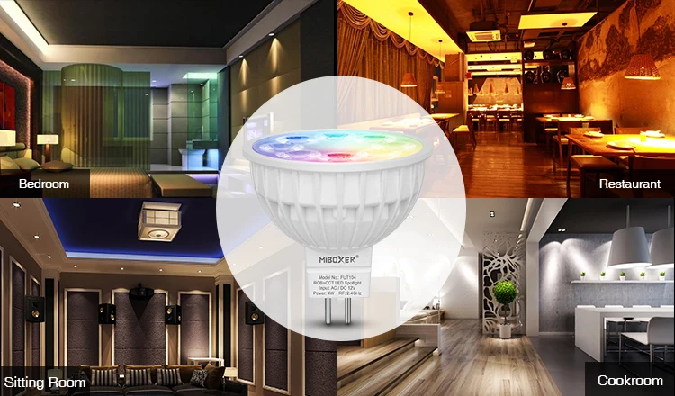 Miboxer 4 Вт RGB+ CCT Светодиодный прожектор FUT103 GU10 FUT104 MR16 Светодиодный светильник для спальни ресторана гостиной повара комнаты освещения