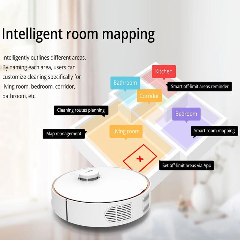 Buy New 360 S7 Robot Vacuum Cleaner For Home Laser Navigation with SLAM Route Planning App Remote Control Suction Mopping robot
