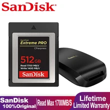 SanDisk Extreme Pro Photographic CFexpress Memory Card USB 3.1 Gen2 High Speeds XQD CFexpress Type B Card Reader RAW Recording