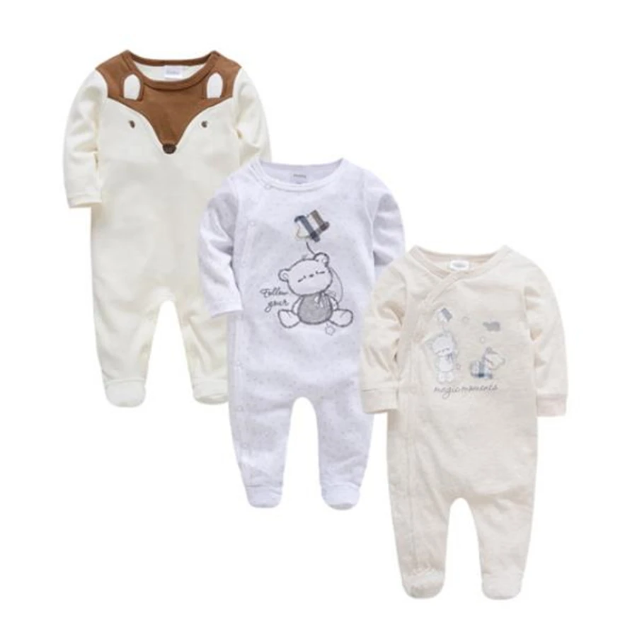 3 шт./партия; Roupa De Bebes; комбинезон для новорожденных мальчиков и девочек; Хлопковая пижама с длинными рукавами; комбинезон для детей от 0 до 12 месяцев; одежда для малышей - Цвет: PY11444647