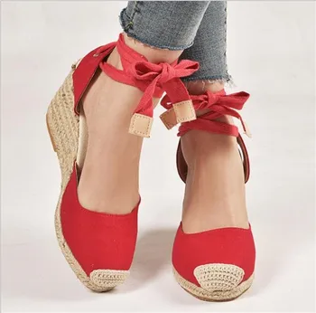 

Roman shoes wedge sandals thick soles 2019 spring and summer style women's shoes new straps high heels HOT