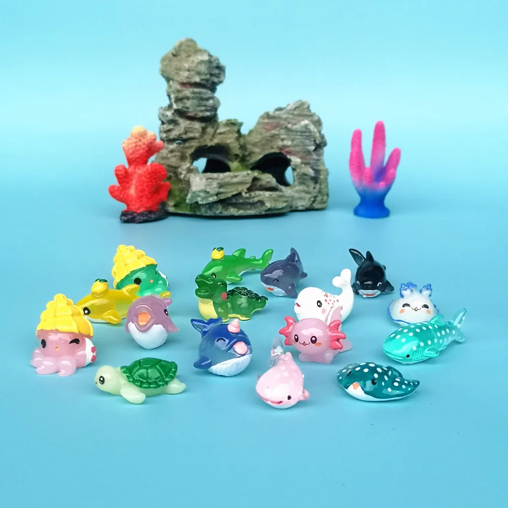 Figurine Miniature Bonsai Diy-Accessories Whale Fairy-Garden-Decoration Shark Sea-Fish-Model