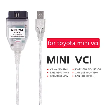 

OBD2 Diagnostic For TOYOTA TIS Techstream V13.00.022 Single Cable OBD2 Diagnostic Tool MINI VCI j2534 SAE J1850 VPW For Toyota