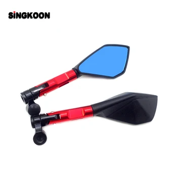 

CNC Aluminum Motorcycle Rearview Mirrors Blue Glass Motorcycle Side Mirror FOR yamaha mt 125 bmw k1200s z1000 yamaha jog cbr650r