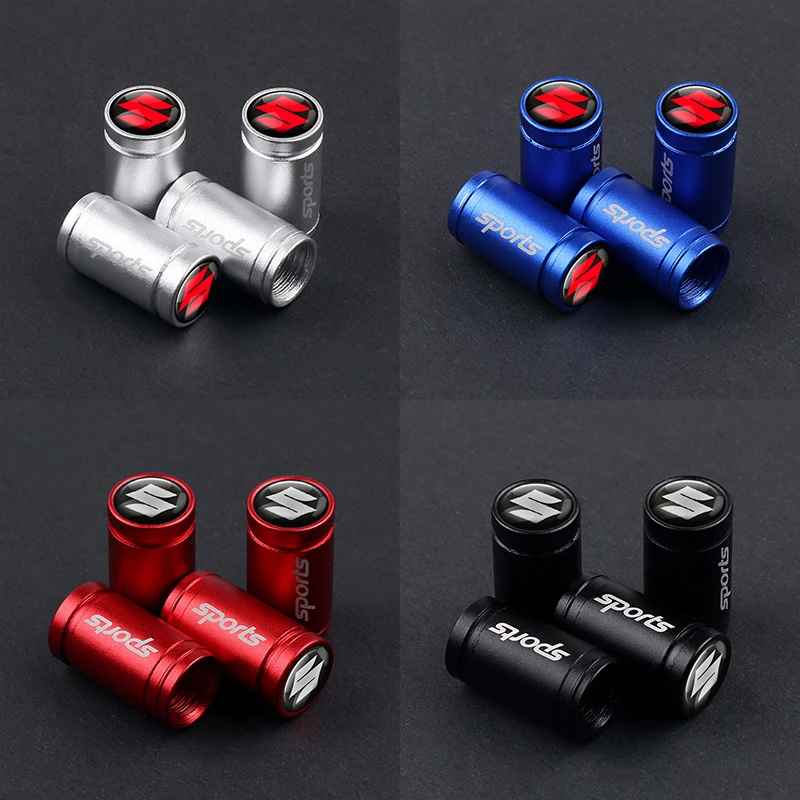 

3D Fashion Car Styling 4Pcs Metal Tyre Dust Cap Wheel Tire Valve Caps Decoration For Suzuki SWIFT VITARA SX4 Car Accessories