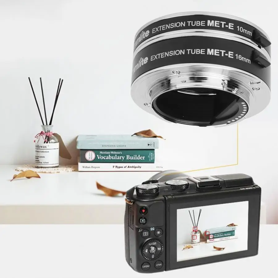 Commlite CM-MET-E, автоматическое Удлинительное Кольцо для макросъемки, набор колец 10 мм 16 мм, ttl экспозиция для sony, микро одиночное крепление E-mount, серия Nex