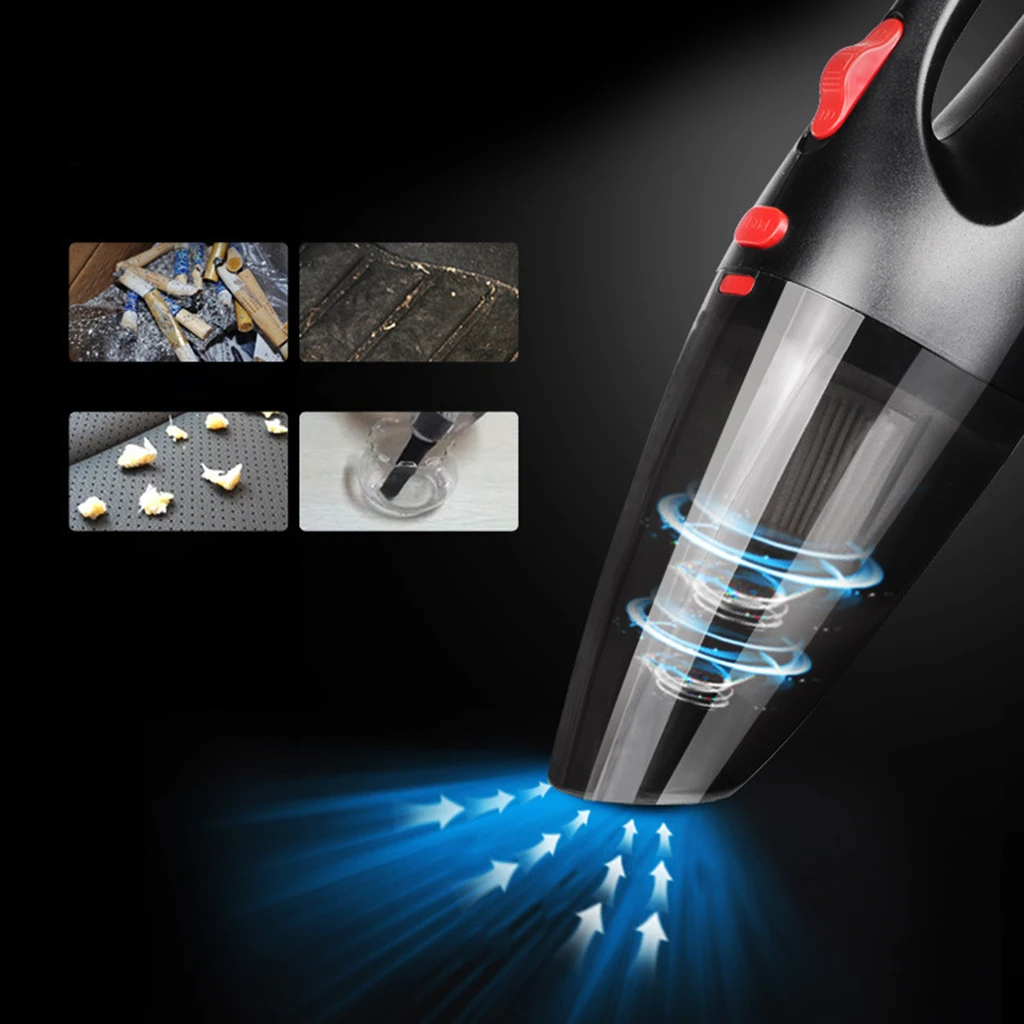 120W 4000Kpa Car Vacuum Cleaner High Suction Wet & Dry For Car  Home Pet Hair Office Handheld Cordless Mini Car Vacuum Cleaner