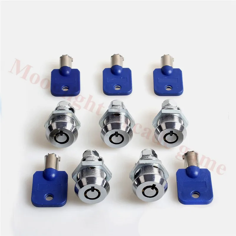 5pcs /lot Arcade Machine Parts Short Cash Door Tool Box 17mm Tubular Cam Locks + Same Number Keys for Arcade Game Machine