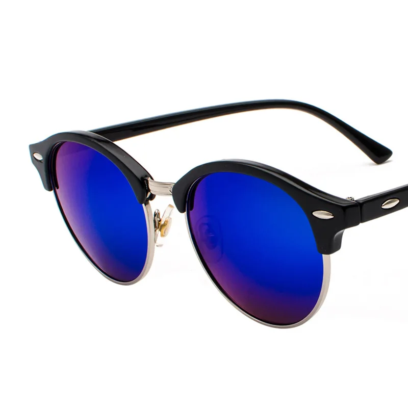 LeonLion, круглые солнцезащитные очки, мужские поляризованные очки для мужчин/женщин, брендовые дизайнерские солнцезащитные очки для женщин, Ретро стиль, Lunette Soleil Homme - Цвет линз: SilverDarkBlue