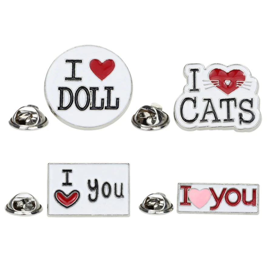 Fashion LOVE Enamel Brooch Pin For Women enamel lapel pin Hat Bag Jeans Pins Backpack Accessories Jewelry Gift for Friend | Украшения и
