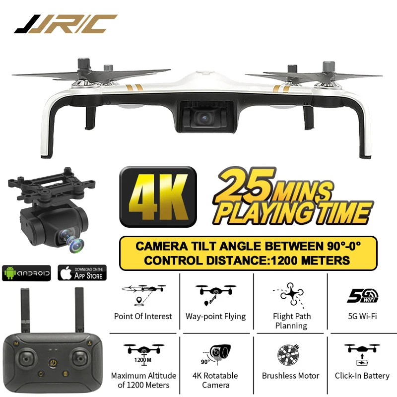 $259.99 4k Drone Profissional Meters Distance Adjustable Camera degree Low Power Return Gesture Pho