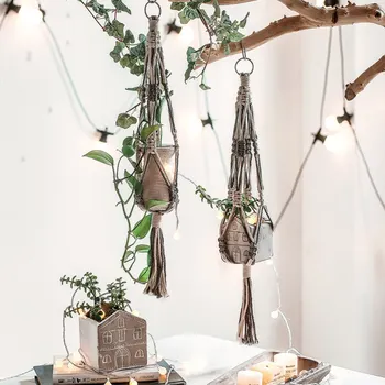 

New Hanging Baskets Handmade Plant Hanger Flowerpot Holder Basket Hanging Flowerpot Net Vintage Macrame Plant Hangers