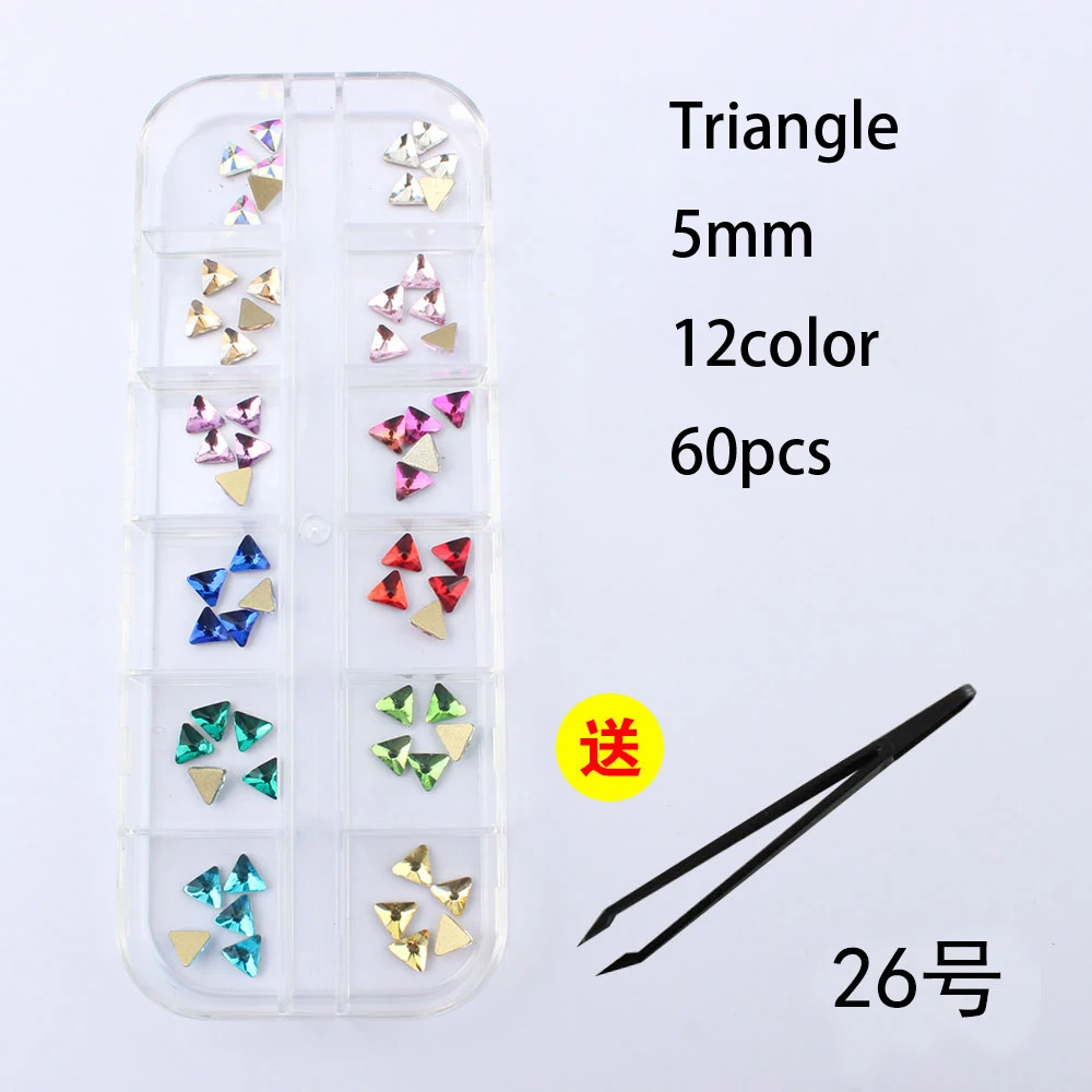 New listing 12 mesh nail art rhinestone mixed shape fancy stained glass crystal 3D nail decoration free shipping - Цвет: NO26