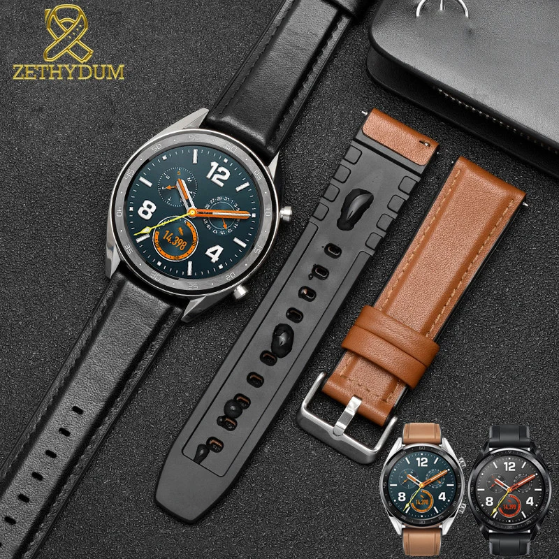 Ремешок из натуральной кожи и силикона для huawei Watch GT Watch 2pro Dream Magic watch ремешок 22 мм смарт-часы браслет